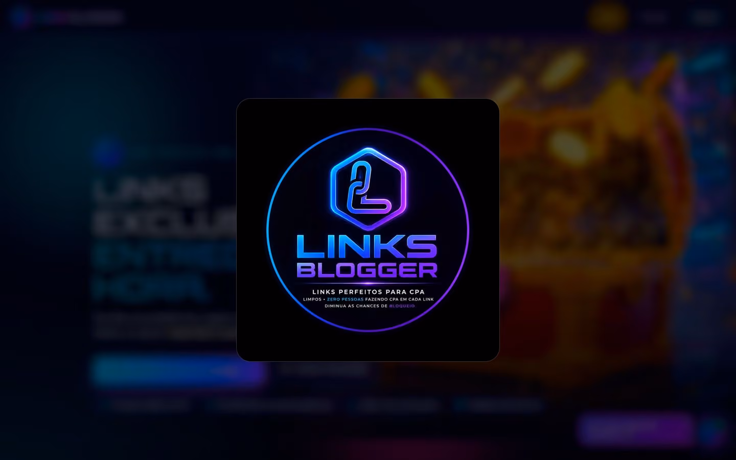 Logo de Links Blogger sobre a página inicial do site